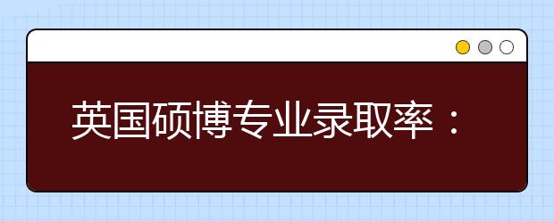 英国硕博专业录取率：剑桥大学