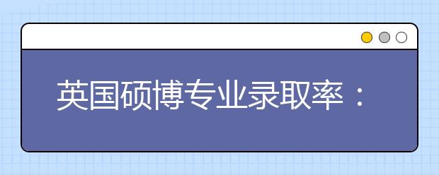 英国硕博专业录取率：牛津大学