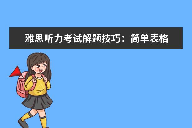 雅思听力考试解题技巧：简单表格