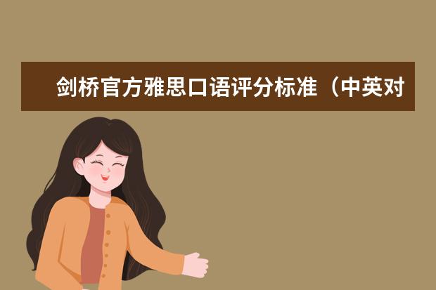 剑桥官方雅思口语评分标准（中英对照版）
