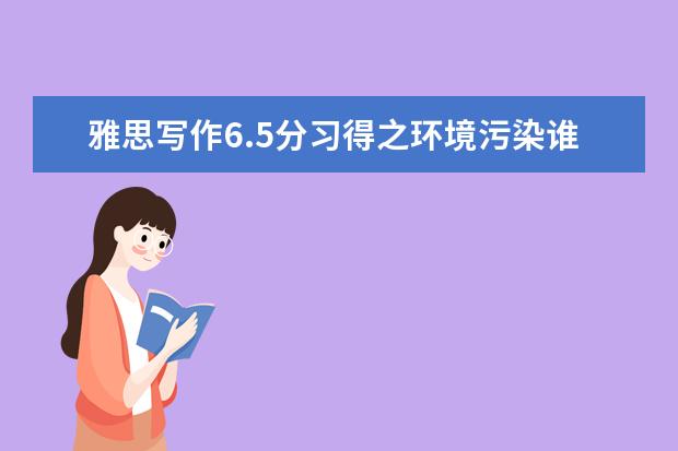 雅思写作6.5分习得之环境污染谁之责?