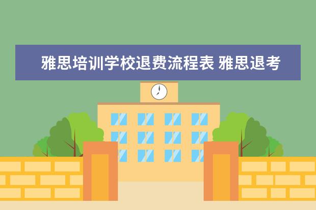 雅思培训学校退费流程表 雅思退考要提前多久申请?退费是退多少 ?