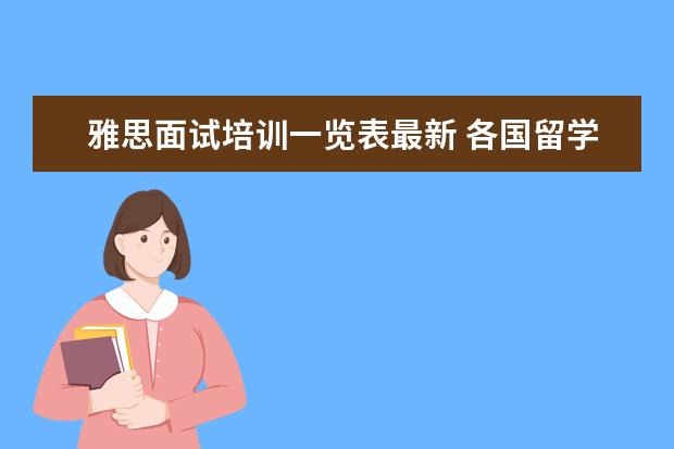 雅思面试培训一览表最新 各国留学费用预算一览表