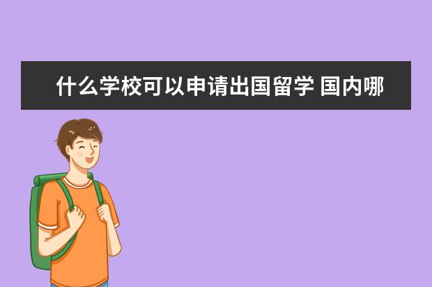 什么学校可以申请出国留学 国内哪些大学可以直接出国留学