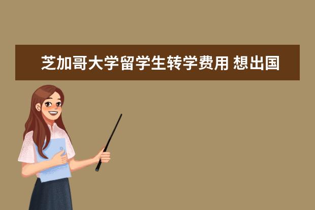 芝加哥大学留学生转学费用 想出国留学可是家里没有钱什么半?