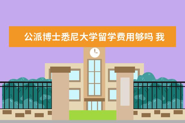 公派博士悉尼大学留学费用够吗 我想出国留学