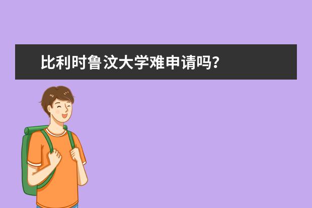 比利时鲁汶大学难申请吗？